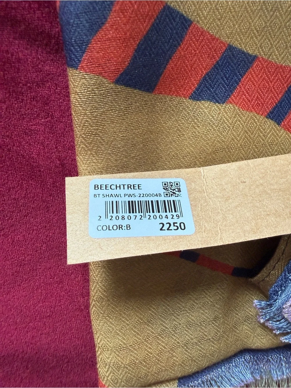 Boho Scarf - Multicolor Pattern Sz XXL